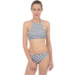 Bricks Wall Pattern Seamless Halter Bikini Set