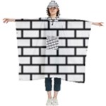Bricks Wall Pattern Seamless Women s Hooded Rain Ponchos