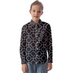 Geometric Pattern Design White Kids  Long Sleeve Shirt