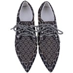 Geometric Pattern Design White Pointed Oxford Shoes
