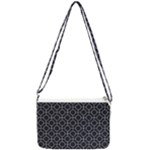 Geometric Pattern Design White Double Gusset Crossbody Bag