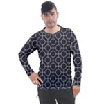 Geometric Pattern Design White Men s Pique Long Sleeve T-Shirt