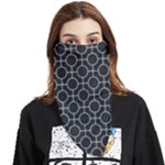 Geometric Pattern Design White Face Covering Bandana (Triangle)