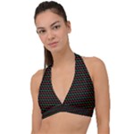 Geometric Pattern Design Line Halter Plunge Bikini Top