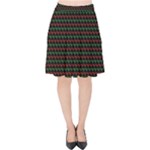 Geometric Pattern Design Line Velvet High Waist Skirt