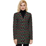 Geometric Pattern Design Line Button Up Hooded Coat 
