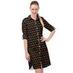 Geometric Pattern Design Line Long Sleeve Mini Shirt Dress