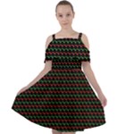 Geometric Pattern Design Line Cut Out Shoulders Chiffon Dress
