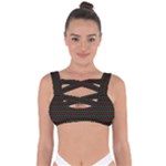 Geometric Pattern Design Line Bandaged Up Bikini Top