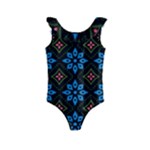 Flowers Pattern Floral Seamless Kids  Frill Swimsuit