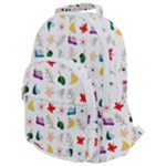 Snails Butterflies Pattern Seamless Rounded Multi Pocket Backpack