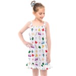 Snails Butterflies Pattern Seamless Kids  Overall Dress