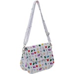 Snails Butterflies Pattern Seamless Saddle Handbag