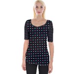 Pattern Dots Dot Seamless Wide Neckline T-Shirt