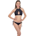 Pattern Dots Dot Seamless Cross Front Halter Bikini Set