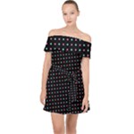 Pattern Dots Dot Seamless Off Shoulder Chiffon Dress