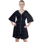 Pattern Dots Dot Seamless Boho Button Up Dress