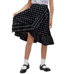 Pattern Dots Dot Seamless Kids  Ruffle Flared Wrap Midi Skirt