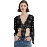 Pattern Dots Dot Seamless Trumpet Sleeve Cropped Top