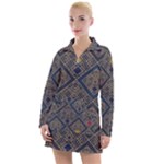 Pattern Seamless Antique Luxury Women s Long Sleeve Casual Dress