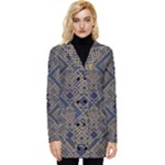 Pattern Seamless Antique Luxury Button Up Hooded Coat 