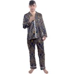 Pattern Seamless Antique Luxury Men s Long Sleeve Satin Pajamas Set