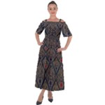 Pattern Seamless Antique Luxury Shoulder Straps Boho Maxi Dress 
