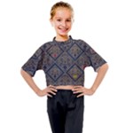 Pattern Seamless Antique Luxury Kids Mock Neck T-Shirt