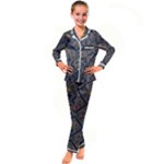 Pattern Seamless Antique Luxury Kids  Satin Long Sleeve Pajamas Set