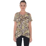 Marble Texture Pattern Seamless Cut Out Side Drop T-Shirt