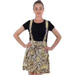 Marble Texture Pattern Seamless Velvet Suspender Skater Skirt