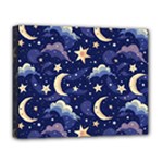 Night Moon Seamless Deluxe Canvas 20  x 16  (Stretched)