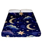 Night Moon Seamless Fitted Sheet (Queen Size)