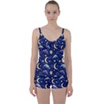 Night Moon Seamless Tie Front Two Piece Tankini