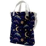 Night Moon Seamless Canvas Messenger Bag