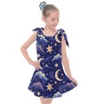 Night Moon Seamless Kids  Tie Up Tunic Dress