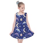 Night Moon Seamless Kids  Summer Dress