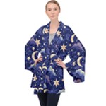 Night Moon Seamless Long Sleeve Velvet Kimono 