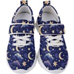 Night Moon Seamless Kids  Velcro Strap Shoes