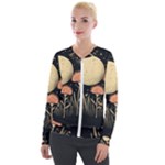 Flowers Space Velvet Zip Up Jacket