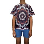 Mandala Design Pattern Kids  Short Sleeve Swimwear