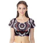 Mandala Design Pattern Short Sleeve Crop Top