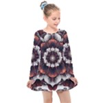 Mandala Design Pattern Kids  Long Sleeve Dress
