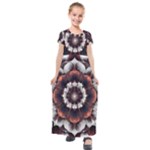 Mandala Design Pattern Kids  Short Sleeve Maxi Dress