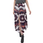 Mandala Design Pattern Velour Split Maxi Skirt