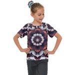 Mandala Design Pattern Kids  Mesh Piece T-Shirt