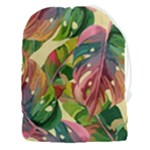 Monstera Colorful Leaves Foliage Drawstring Pouch (3XL)