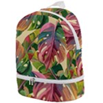 Monstera Colorful Leaves Foliage Zip Bottom Backpack