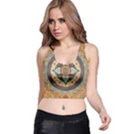 Mandala Floral Decorative Flower Racer Back Crop Top