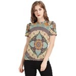 Mandala Floral Decorative Flower Women s Short Sleeve Rash Guard